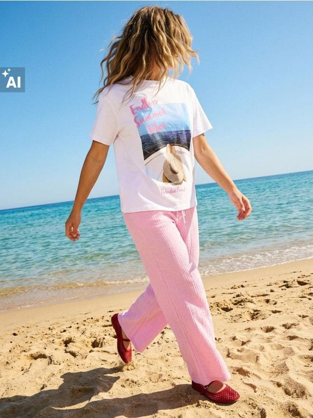 Sinsay - Tricou oversize din bumbac cu imprimeu - alb