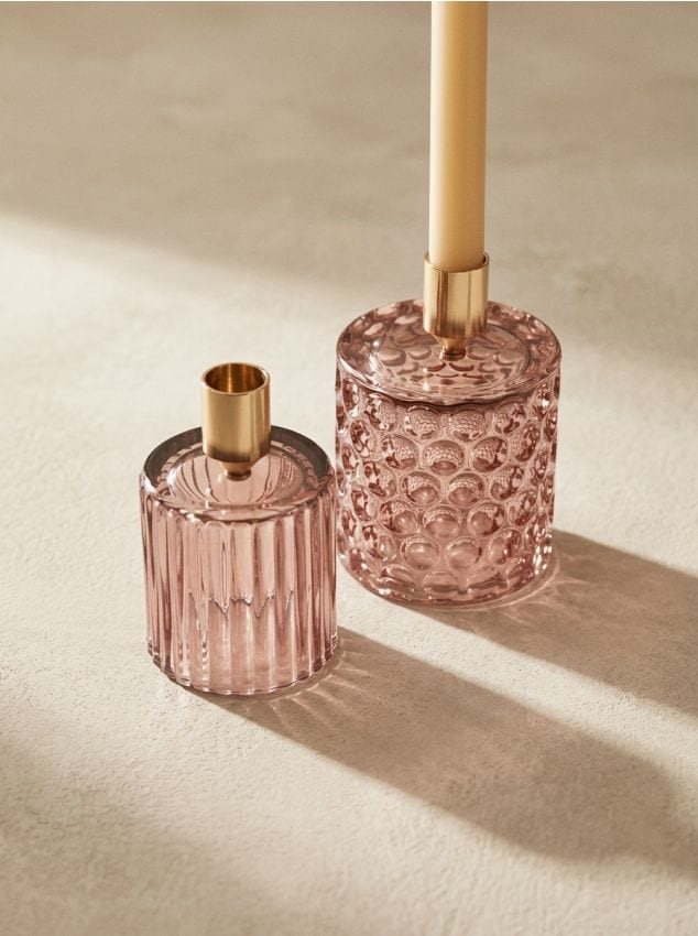 Sinsay - Suport de lumânări set de 2 - roz-pastel