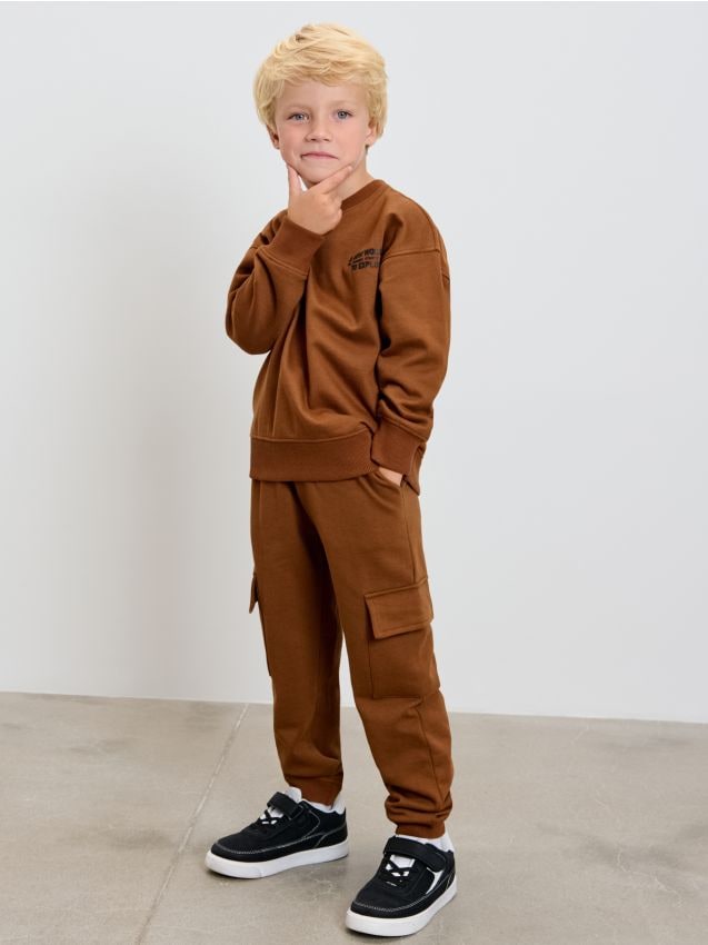 Sinsay - Súprava mikiny a nohavíc - hnedá