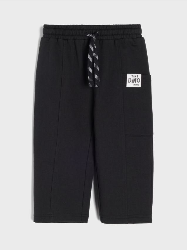 Sinsay - Pantaloni de trening cu bumbac - negru