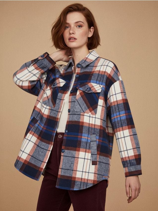 Sinsay Sinsay - Καρό shacket - υακινθος