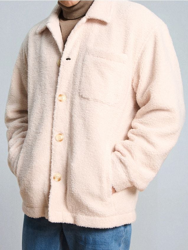 Sinsay - Rozopínacia mikina s golierom - krémová