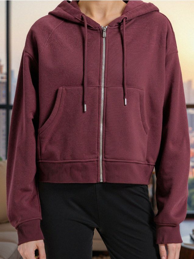 Sinsay - Mikina s kapucňou - burgundská červená