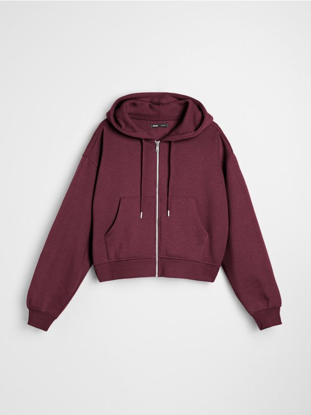 Sinsay - Mikina s kapucňou - burgundská červená