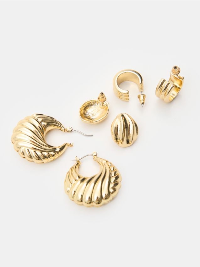 Sinsay - Set de cercei aurii 3 pack - auriu