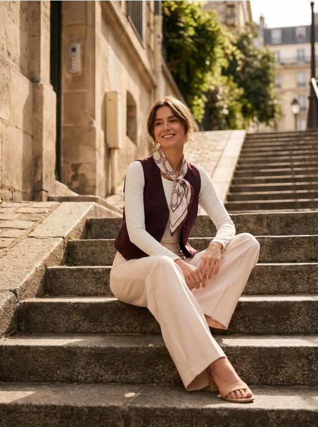 Sinsay - Pantaloni wide leg - crem