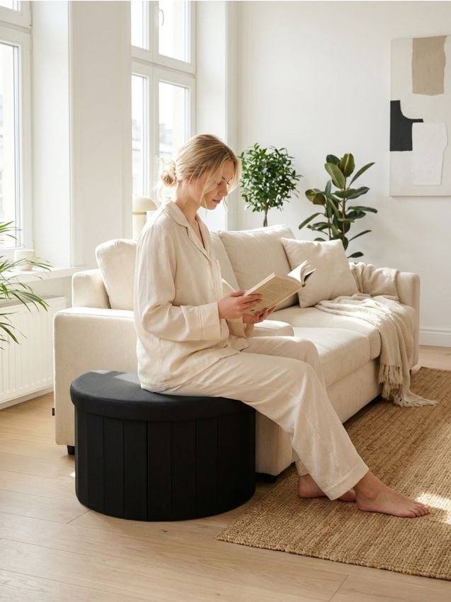 Sinsay - Puf cu funcție de depozitare - negru