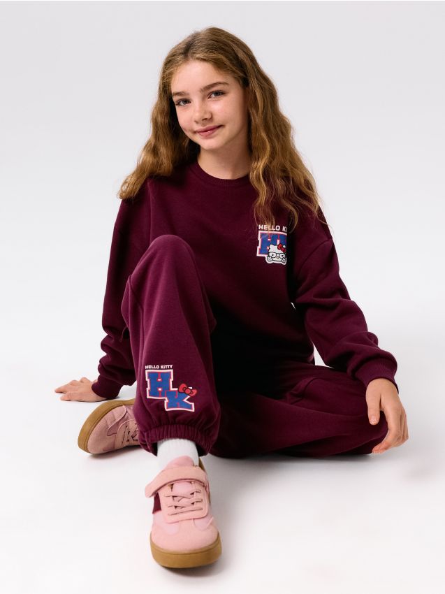 Pantaloni da tuta jogger Hello Kitty - maroon