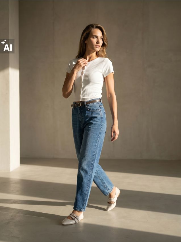 Sinsay - Balloon high waist traperice s remenom