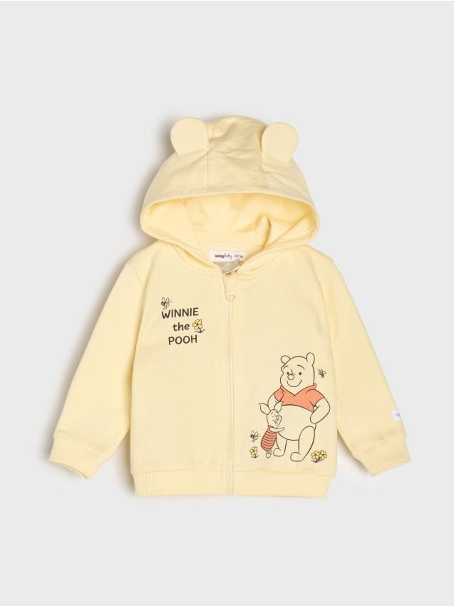Sinsay - Hanorac cu glugă și fermoar Winnie the Pooh - galben-deschis