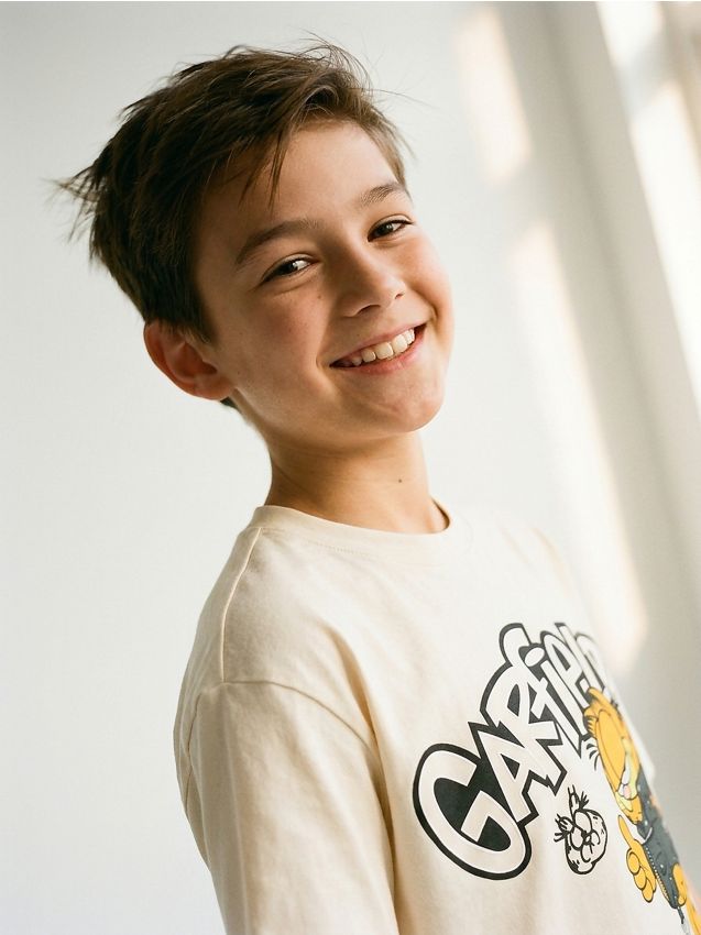 Sinsay - Tricou din bumbac cu imprimeu Garfield - crem