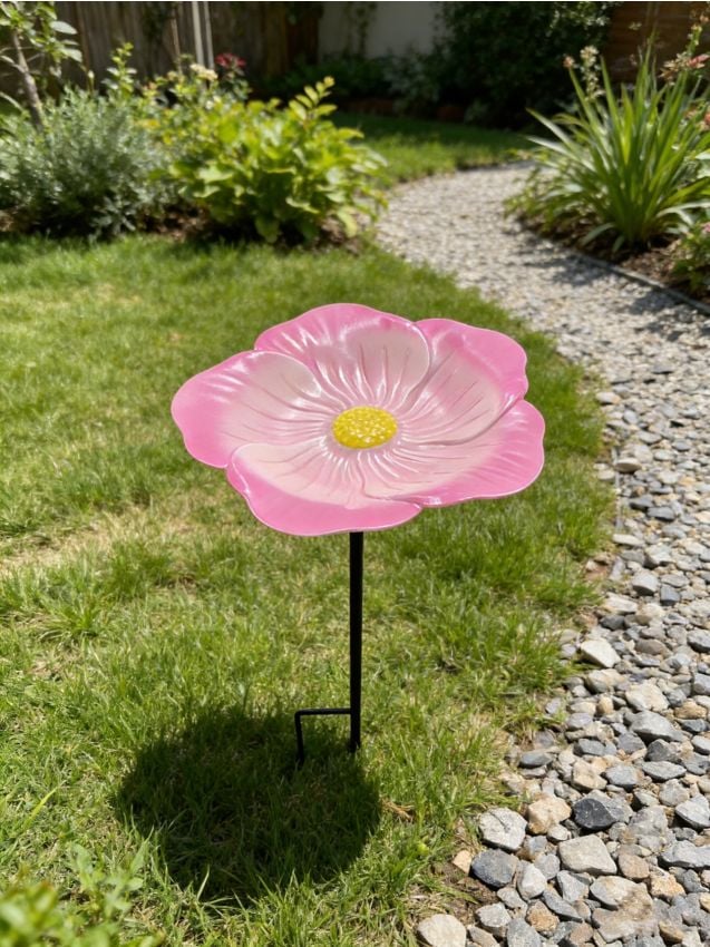 Sinsay - Hranitoare de grădină pentru păsări în formă de floare, cu țăruș pentru fixare în pământ - multicolor