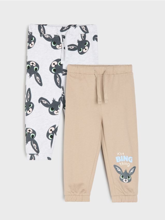 Sinsay - Set de 2 perechi de pantaloni sport jogger Bing - gri-maroniu