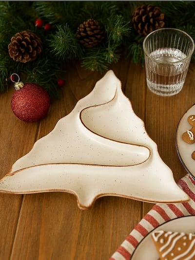 Святковий декоративний піднос у формі ялинки