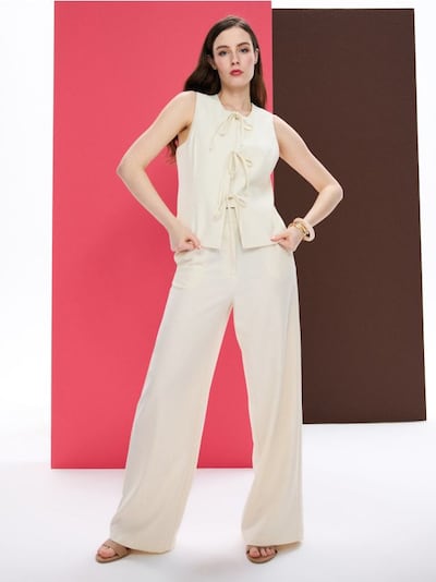 Lainest segatud laiad püksid