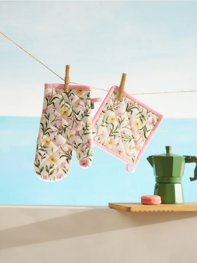Sinsay - Mănușă de bucătărie și suport pentru vase cu flori - roz