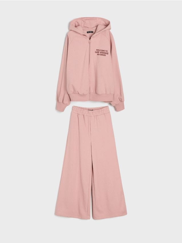 Sinsay - Trening: hanorac cu glugă și pantaloni wide leg - mov