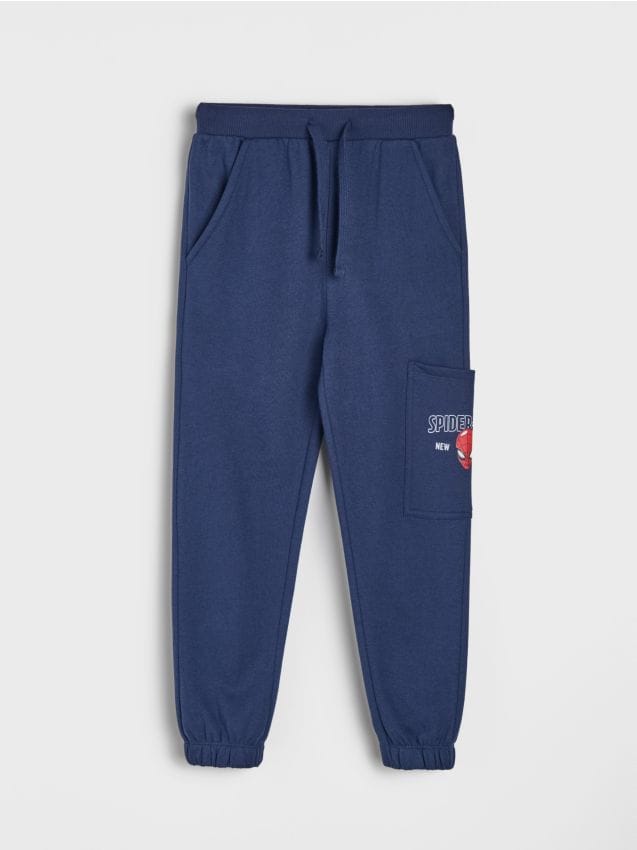 Sinsay - Pantaloni de trening tip jogger Spider-Man - bleumarin