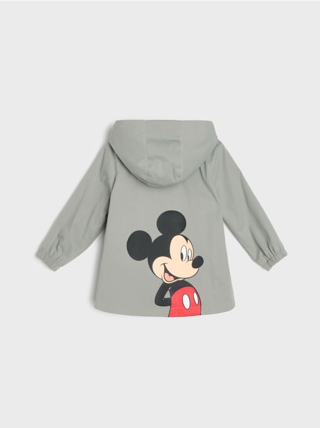 Sinsay - Kurtka z kapturem i naszywanymi kieszeniami Mickey Mouse - zielony