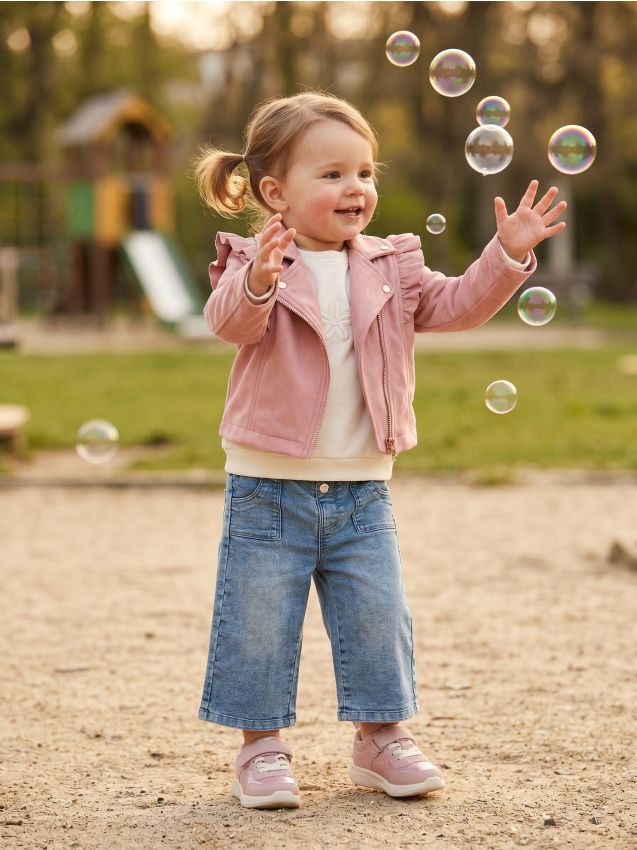 Sinsay - Kurtka ramoneska z imitacji zamszu - różowy