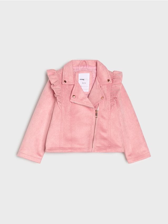 Sinsay - Kurtka ramoneska z imitacji zamszu - różowy
