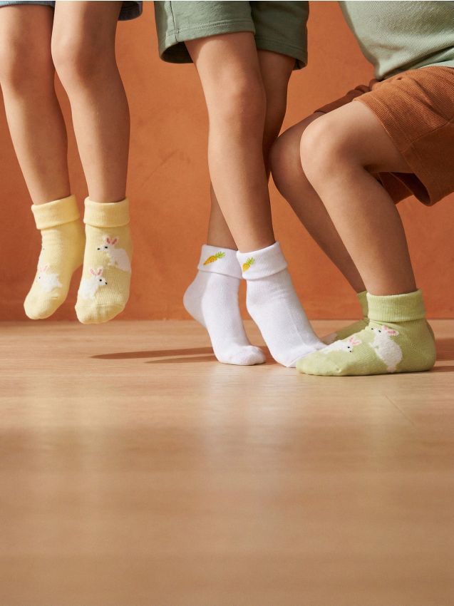 Sinsay - Șosete antialunecare, 3 pack - verde-pal