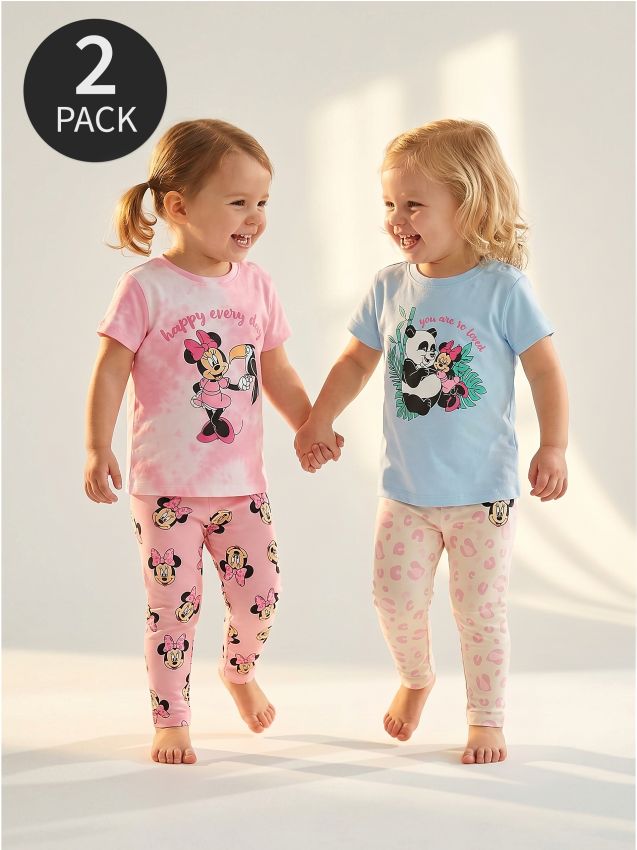 Sinsay - Tricouri din bumbac cu imprimeu 2 buc Minnie Mouse - roz