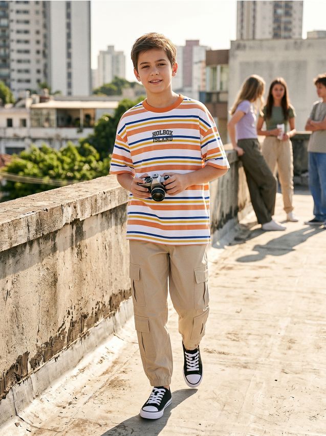 Sinsay - Tricou din bumbac în dungi - multicolor