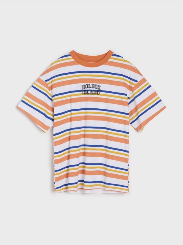 Sinsay - Tricou din bumbac în dungi - multicolor