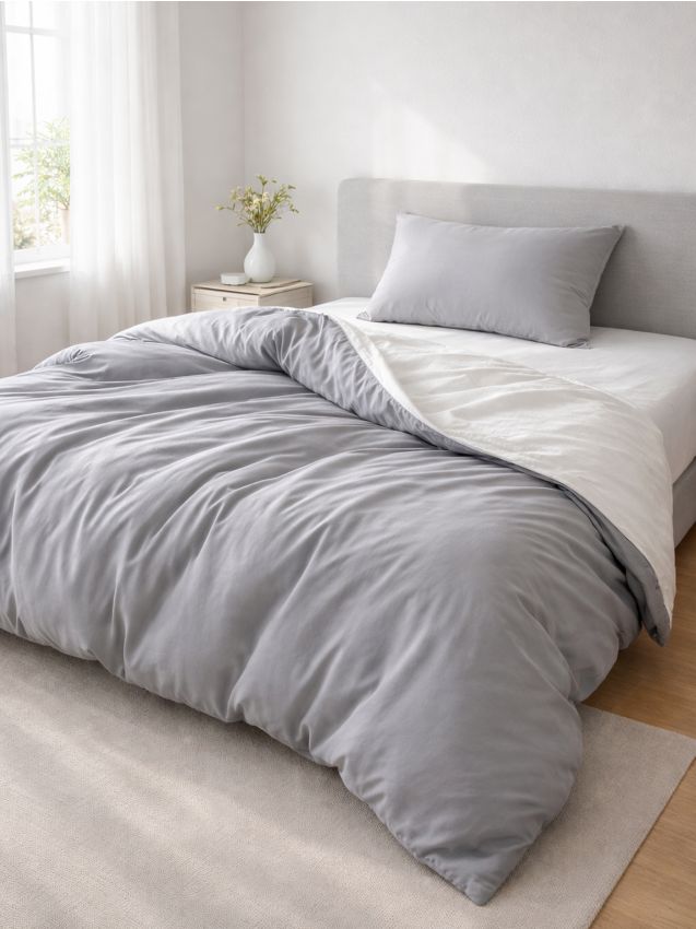 Sinsay - Set de lenjerie de pat din bumbac uni - gri deschis