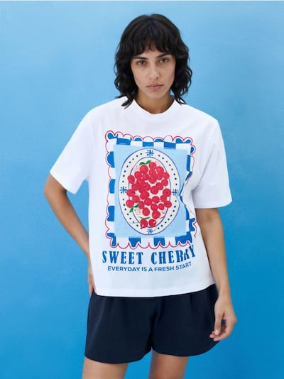 Bombažna majica s potiskom