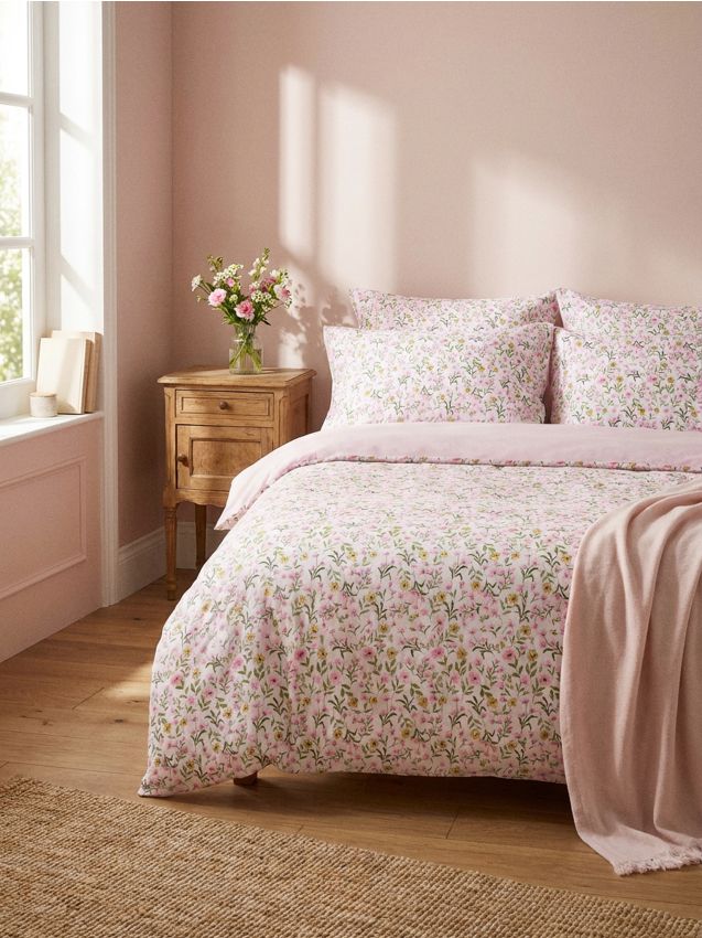 Sinsay - Set de lenjerie de pat din bumbac reversibil cu motiv floral - multicolor