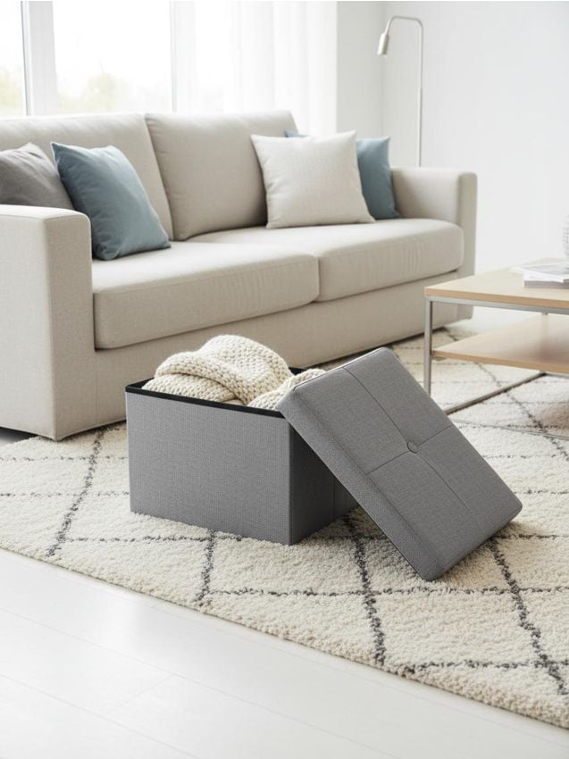 Sinsay - Puf cu funcție de depozitare - gri deschis