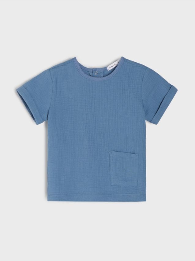 Sinsay - Tricou din bumbac basic - bleumarin