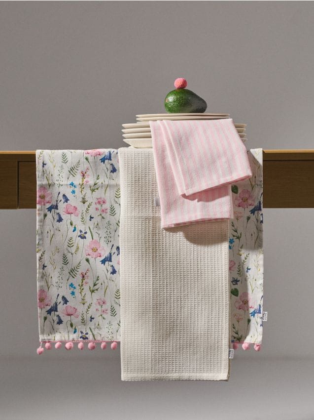 Sinsay - Prosoape de bucătărie, 3 bucăți - roz-pastel