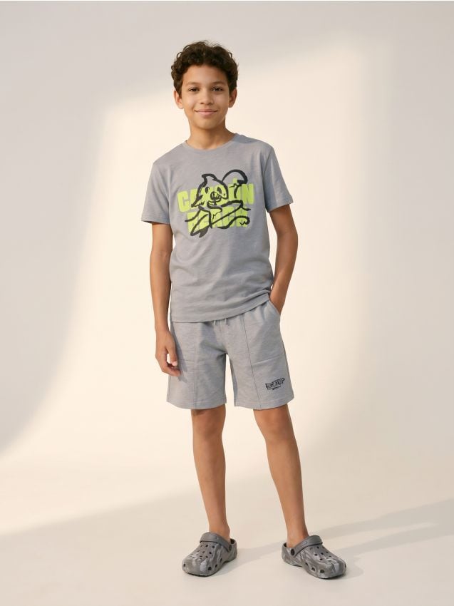 Sinsay - Tricou din bumbac cu imprimeu - multicolor