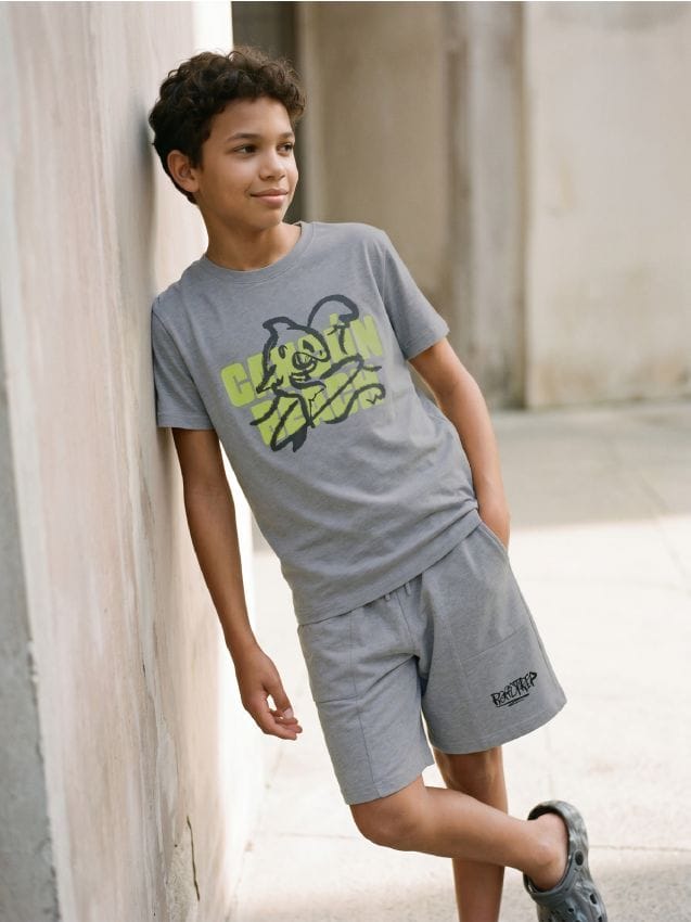 Sinsay - Tricou din bumbac cu imprimeu - multicolor