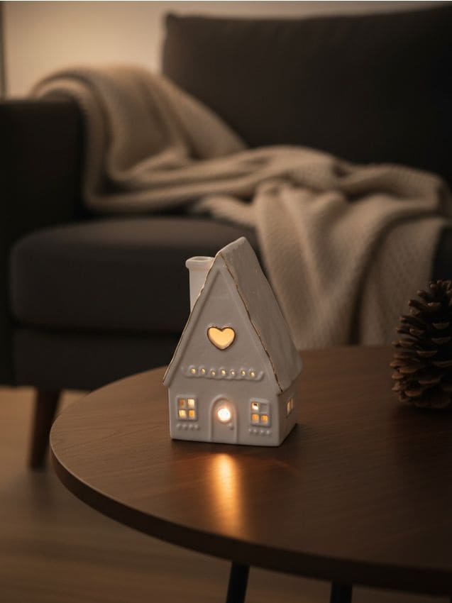 Sinsay - Vianočná LED lampička v tvare domčeka - biela