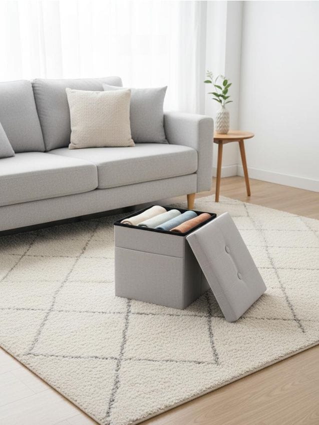 Sinsay - Taburet cu spațiu de depozitare și buzunar lateral - negru