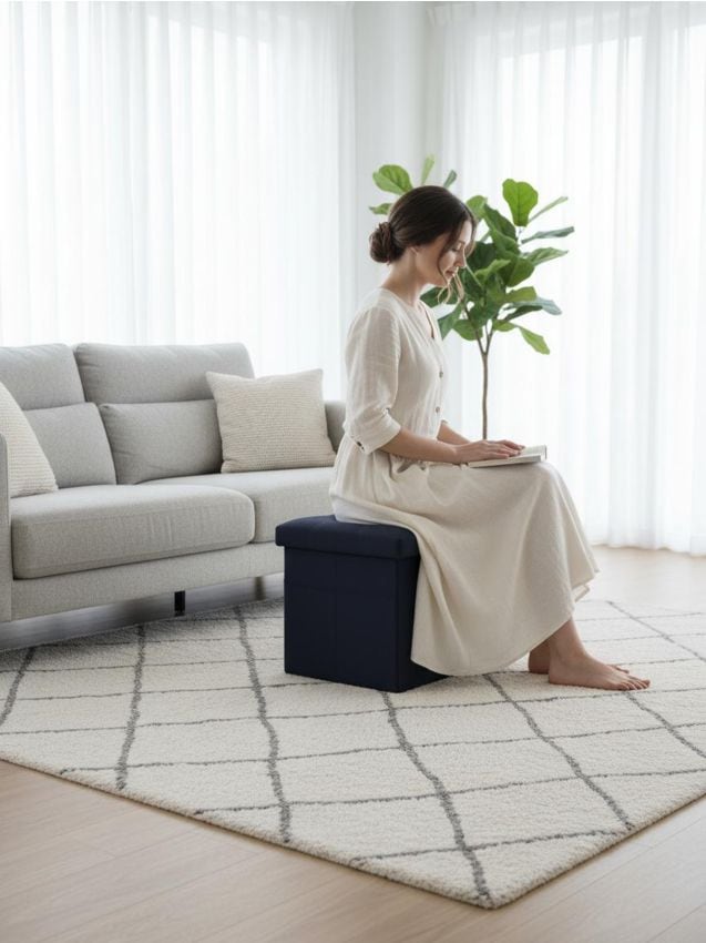 Sinsay - Taburet cu spațiu de depozitare și buzunar lateral - negru