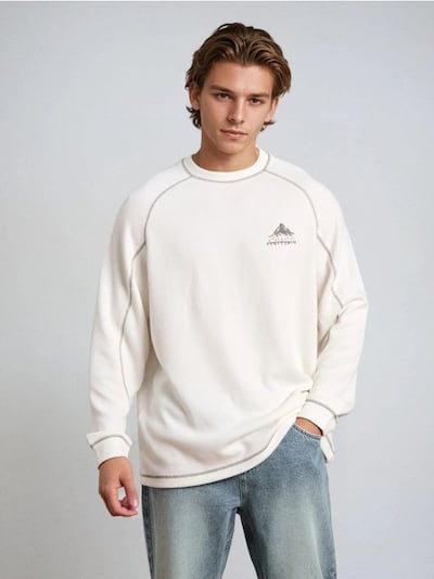 Džemperis su apvalia iškirpte