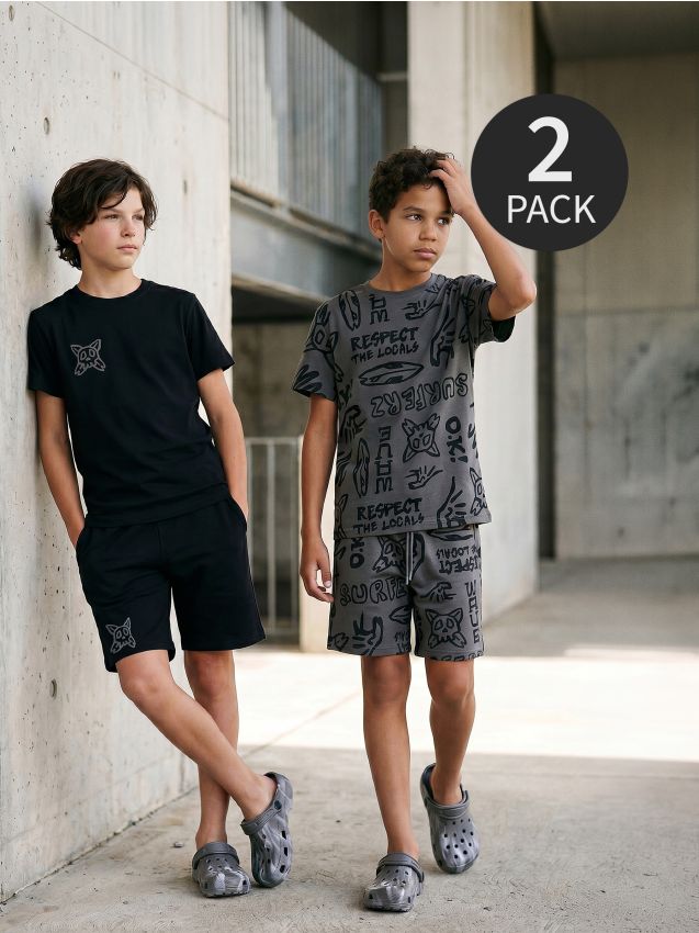 Sinsay - Tricouri din bumbac cu imprimeu 2 buc - multicolor