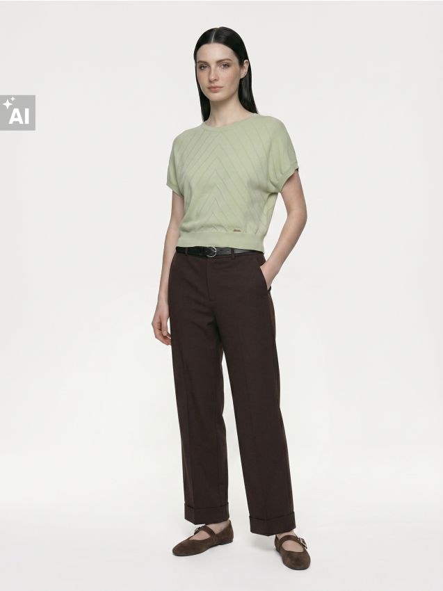 Sinsay - Bluză tricotată cu mâneci kimono - verde-deschis