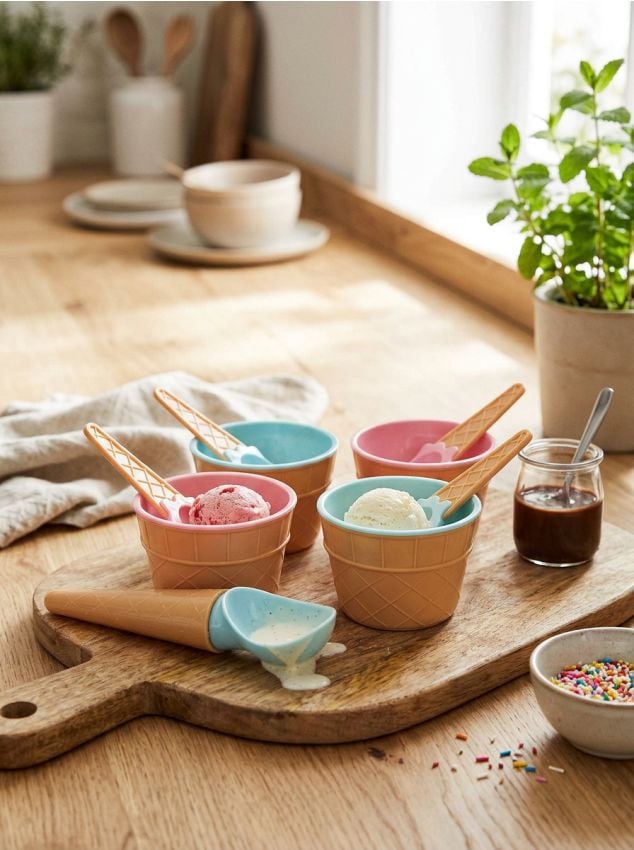 Sinsay - Set pentru servirea înghețatei - multicolor