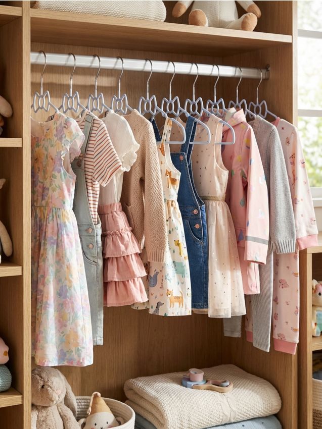 Sinsay - Set de umerașe pentru haine cu fundiță, set de 10 - albastru-pal