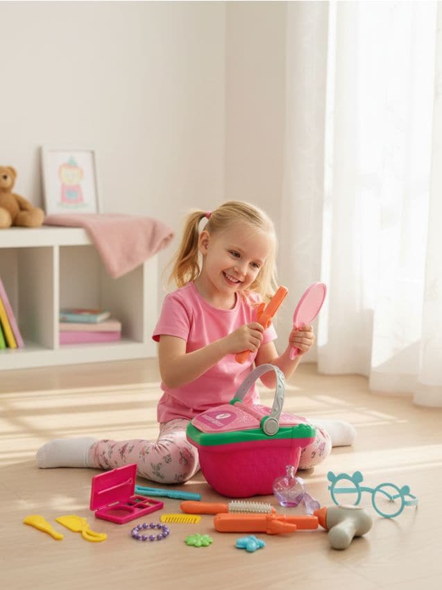 Sinsay - Jucărie – Set de coafură și cosmetică în coș - multicolor