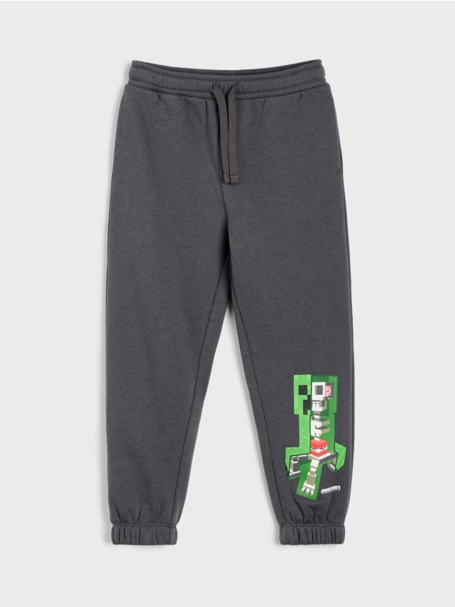Sinsay - Pantaloni jogger izolați Minecraft - gri-închis