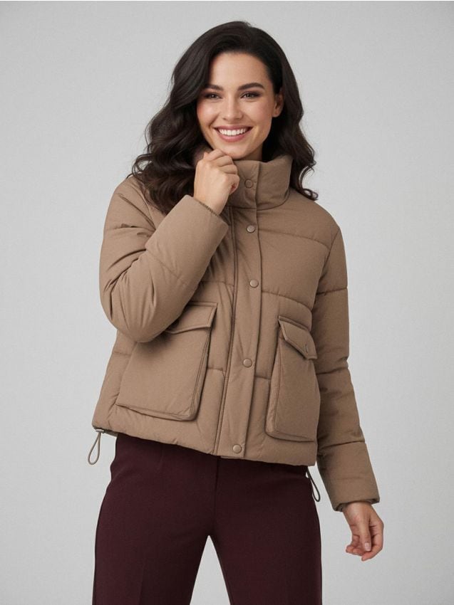 Sinsay - Pikowana kurtka puffer - beżowy