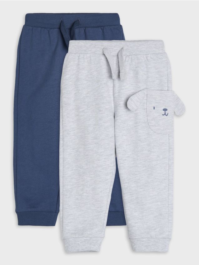 Sinsay - Pantaloni sport jogger cu elemente 3D 2 pack - mid blue