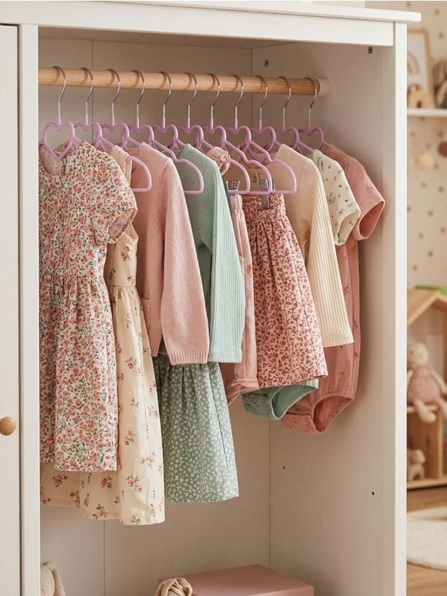 Sinsay - Set de umerașe pentru haine cu inimă, set de 10 - roz-pastel